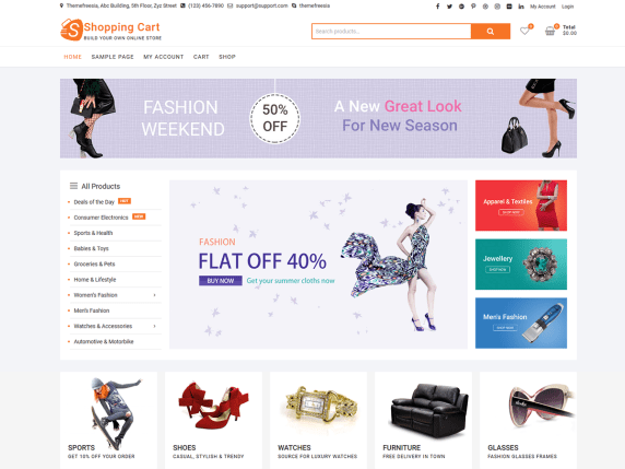 Wordpress šablona pro e-shopy - Shopping Cart