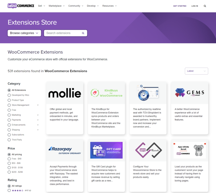 WooCommerce extensions