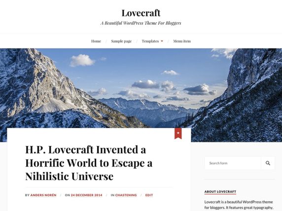 WordPress šablona Lovecraft