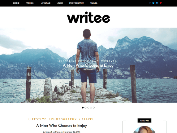 WordPress šablona Writee